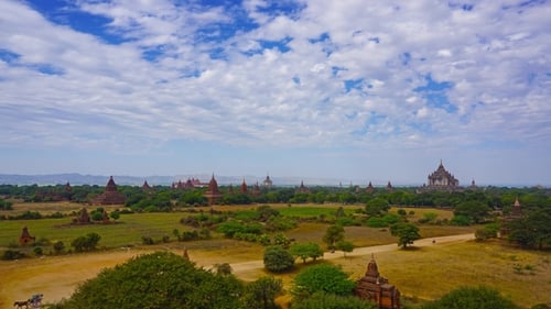 Landscape with Temples in Bagan, Myanmar