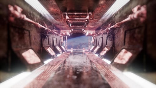 Balade dans un tunnel de vaisseau spatial