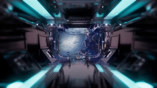 Balade dans un tunnel de vaisseau spatial