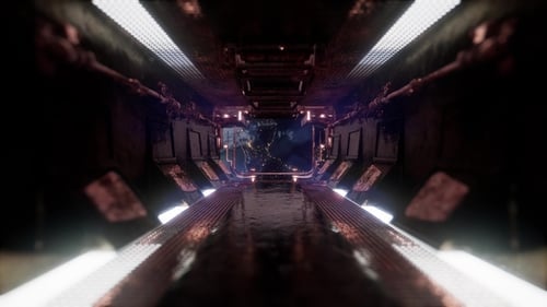 Balade dans un tunnel de vaisseau spatial