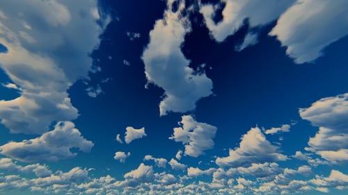 Beautiful Blue Sky with Dynamic White Clouds