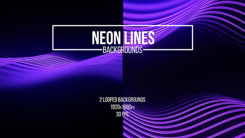 Waving Neon Light Lines Looped Backgrounds