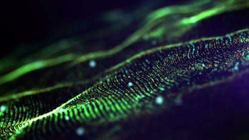 Futuristic Digital Green Abstract Particles