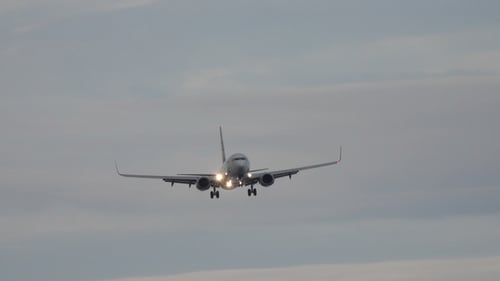 Passenger Airplane Before Landing