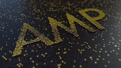 AMP Word Made of Moving Golden Numbers