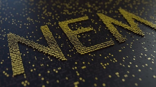 NEM Word Made of Moving Golden Numbers