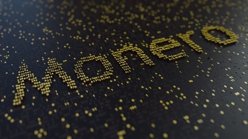 Monero Word Made of Moving Golden Numbers
