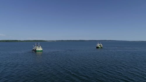 Fishing Trawlers at Sea