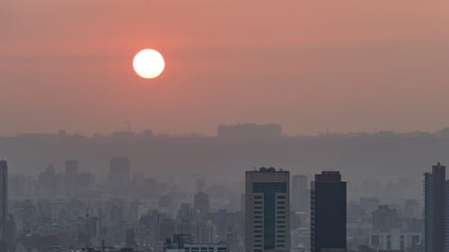 Taipei, Taiwan, Timelapse - Taipei close up Sunset