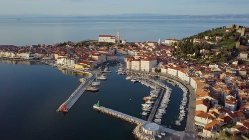 Luftaufnahme von Piran, Slowenien