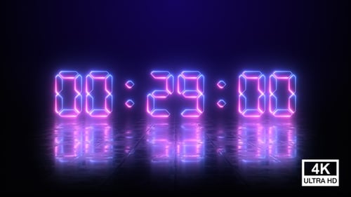 Digitaler Countdown für Neonnegativ 30 Sekunden 4K