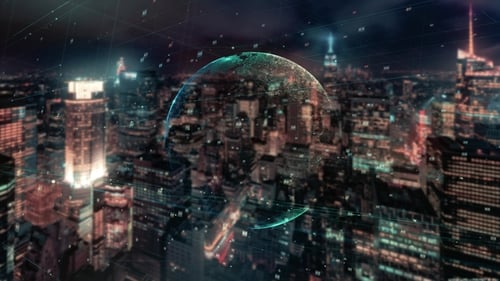 Digitaler Globus von Daten aus wissenschaftlichen Technologien der modernen digitalen Zeit
