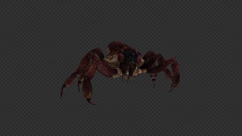 3D Animated Alien Crab Creature Walk Cycle with Alpha Channel