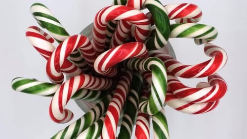 Colorful Candy Canes in a Glass for Christmas