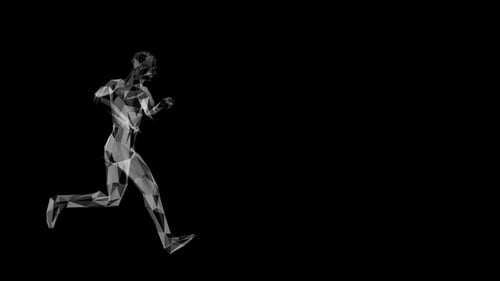 Geometric Low Poly Running Figure Animation Loop