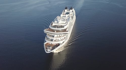 Cruise Liner Sailing in the Sea