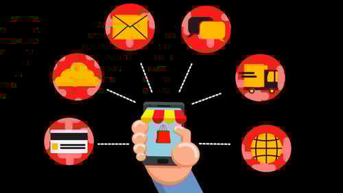 Mobile Shopping App Animation with E-commerce Services