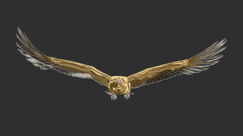 Gold Eagle - Front View - Transparent Loop