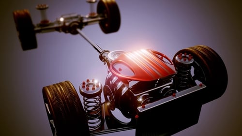 Car Chassis with Engine