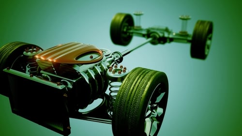Car Chassis with Engine