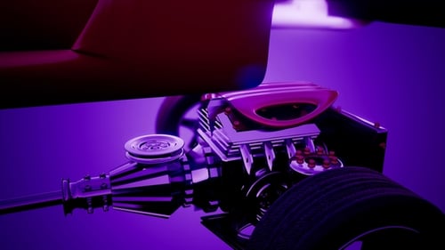 Châssis de voiture avec moteur