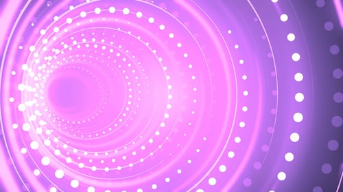 Futuristic Glowing Neon Circles Tunnel Background