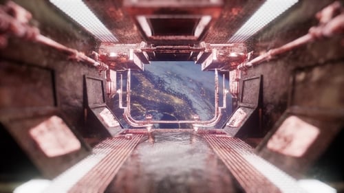 Balade dans un tunnel de vaisseau spatial