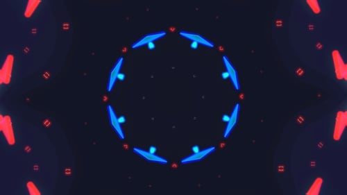 Animated Neon Geometric Kaleidoscope Pattern Loop