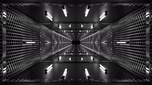 Weißer Neonlicht-Tunnel