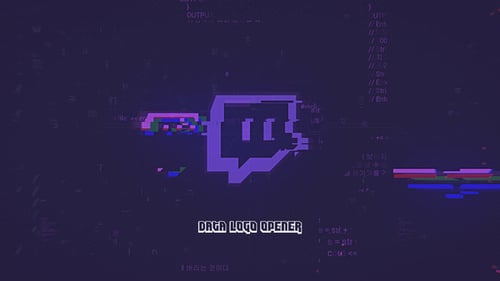 Digital Glitch Logo Reveal with Cyberpunk Code