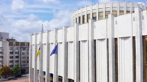 Aerial View Office of the President of Ukraine. Presidential Administration Located on the European