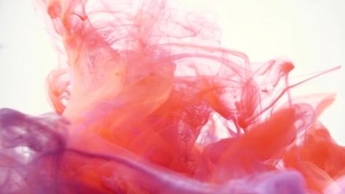 Colorful Ink Dissolving and Swirling into Water