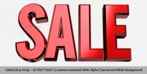 Bold 3D SALE Text Title Reveal Animation