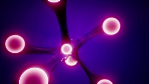 Fluid Abstract Glowing Spheres Connection Animation