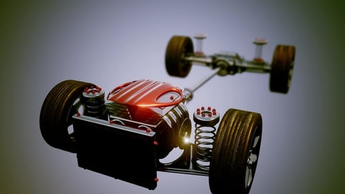 Car Chassis with Engine