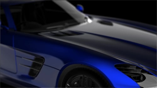 Blue Luxury Sports Car 3D Animated Reveal