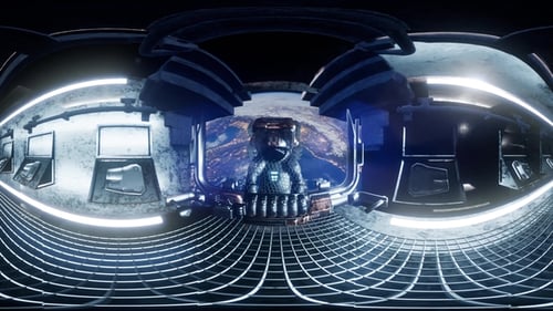 International Space Station Orbiting Earth in Virtual Reality