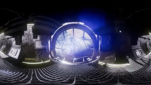 International Space Station Orbiting Earth in Virtual Reality