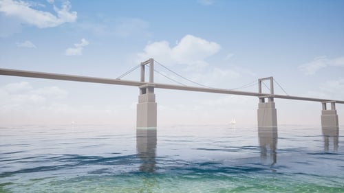 Sailing Boats and Bridge Sea
