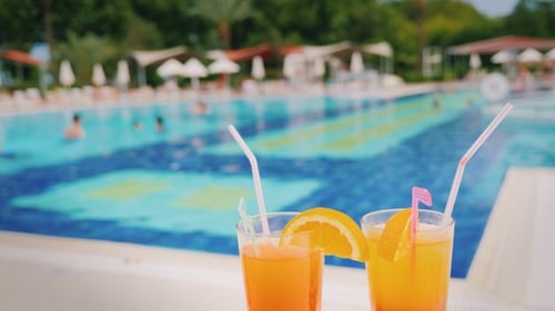 Refreshing Cocktails by the Tropical Swimming Pool