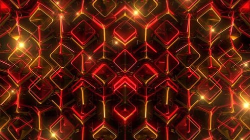 Glowing Red And Yellow Squares