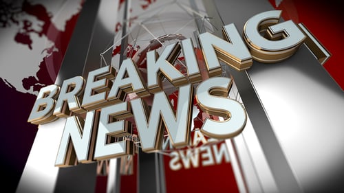 Metallic 3D Breaking News Title for Broadcast Opener