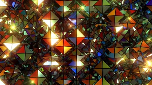Shimmering Multicolored Geometric Kaleidoscope Loop Background