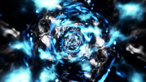Blurred Blue Flame Tornado Slow motion 4K 01