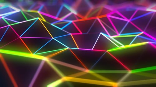 Abstract Futuristic Neon Lines Flowing Geometric Background
