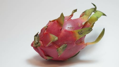 Dragon Fruit (Pitaya) on a White Background.