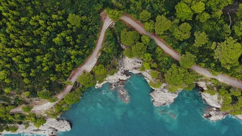 Aerial View of Rocky Shore of Adriatic Sea