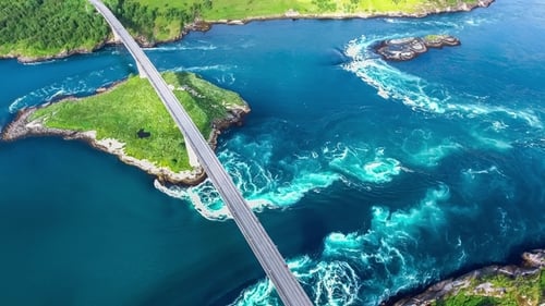Whirlpools of the Maelstrom of Saltstraumen, Nordland, Norway