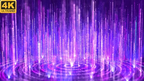 Futuristic Glowing Purple Particle Light Ray Loop Background