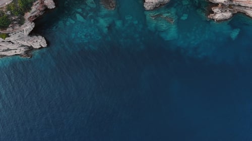 Aerial View of Rocky Shore of Adriatic Sea